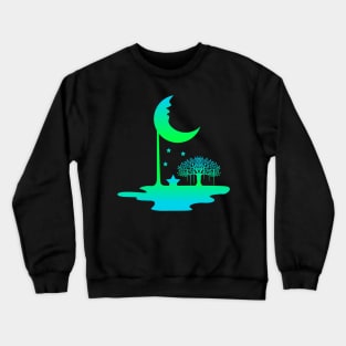 Melting Moon at Night Crewneck Sweatshirt